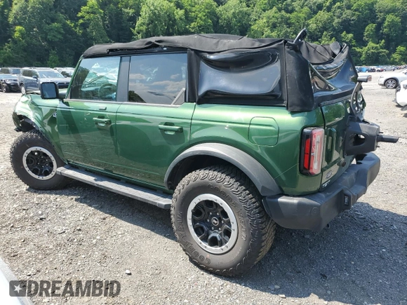 2023 Ford Bronco z VIN 1FMEE5DP7PLB60568, wystawiony jako Copart lot #62118915 z przebiegiem 25 681 mil mil oraz Nie do naprawy • Non repairable. Historia ofert i sprzedaży dostępna na DreamBid. Obrazek 2.