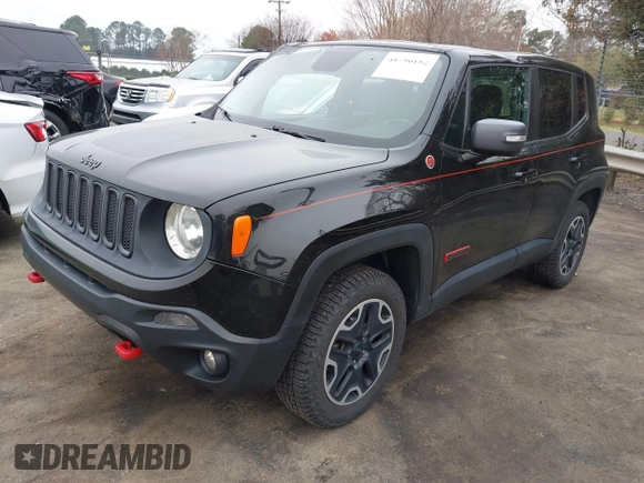 2015 Jeep Renegade Trailhawk with VIN ZACCJBCT0FPC45038, listed as a IAAI auction lot 41796152 with 91,456 mi miles and . Bid and sale history available at DreamBid. Image 17.