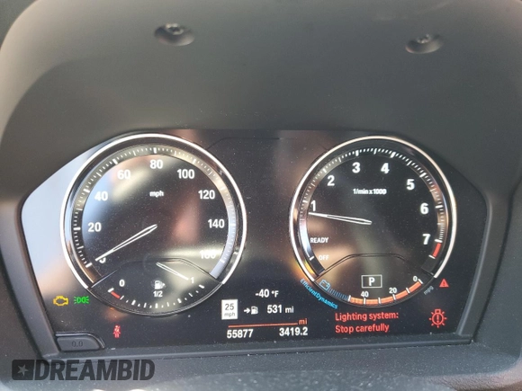 2019 BMW X1 xDrive28i with VIN WBXHT3C54K3H33971, listed as a Copart auction lot 44819833 with 55,877 mi miles. Bid and sale history available at carsss.com. Image 9.