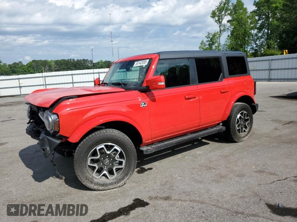 2024 Ford Bronco Outer Banks with VIN 1FMDE8BH3RLB07202, listed as a Copart auction lot 55142595 with 5,822 mi miles and Salvage title. Bid and sale history available at DreamBid. Image 1.