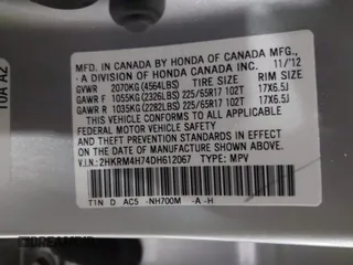 2013 Honda CR-V EX-L with VIN 2HKRM4H74DH612067, listed as a IAAI auction lot 41867278 with 119,641 mi miles. Bid and sale history available at carsss.com. Image 9.