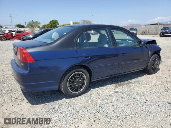 2004 Honda Civic LX with VIN 2HGES165X4H511954, listed as a Copart auction lot 56161185 with 184,496 mi miles and Salvage Title. Bid and sale history available at DreamBid. Image 3.
