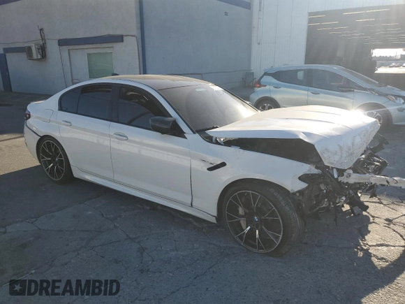 2021 BMW M5 with VIN WBS83CH06MCG40567, listed as a Copart auction lot 87288054 with 0 mi miles and Salvage Title. Bid and sale history available at carsss.com. Image 4.