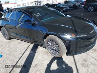 2024 Tesla Model 3 with VIN 5YJ3E1EA3RF728447, listed as a IAAI auction lot 41599562 with 1 mi miles. Bid and sale history available at carsss.com. Image 1.