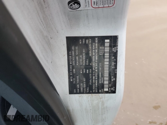 2012 Ford Transit Connect XLT with VIN NM0KS9BN6CT087323, listed as a Copart auction lot 55590515 with 156,465 mi miles and Salvage title. Bid and sale history available at DreamBid. Image 12.