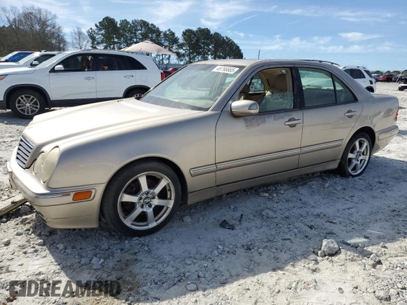 2002 Mercedes-Benz E-Class with VIN WDBJF70J62B394064, listed as a Copart auction lot 49798885 with 0 mi miles and Clean Title. Bid and sale history available at carsss.com. Image 1.