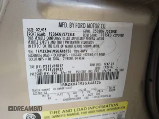 2005 Ford Freestyle SE with VIN 1FMZK04195GA48126, listed as a IAAI auction lot 42046818 with 0 mi miles. Bid and sale history available at carsss.com. Image 9.