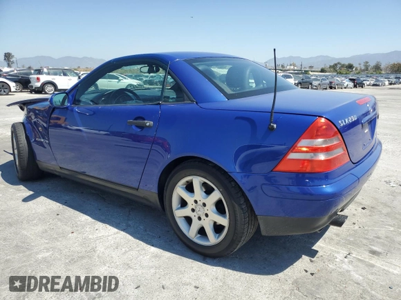 1998 Mercedes-Benz SLK 230/320 with VIN WDBKK47F7WF067901, listed as a Copart auction lot 55122585 with 76,748 mi miles and Salvage title. Bid and sale history available at DreamBid. Image 2.