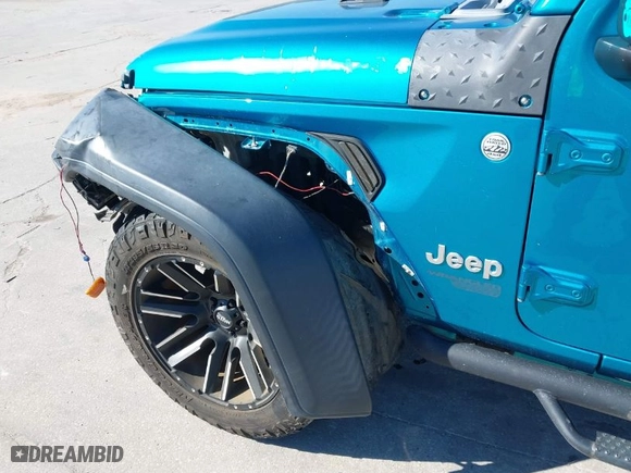 2020 Jeep Wrangler Unlimited Sport S with VIN 1C4HJXDN4LW223822, listed as a IAAI auction lot 41294786 with 51701 miles. Bid and sale history available at carsss.com. Image 6.