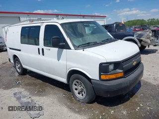 2012 Chevrolet Express Cargo Van with VIN 1GCSGAFX5C1145743, listed as a IAAI auction lot 42027282 with 202,770 mi miles. Bid and sale history available at carsss.com. Image 1.
