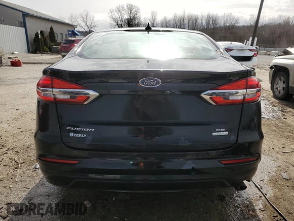 2019 Ford Fusion SE with VIN 3FA6P0HD9KR214927, listed as a Copart auction lot 48001315 with 50,145 mi miles and Salvage Title. Bid and sale history available at DreamBid. Image 6.