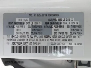 2018 Mazda CX-5 Touring z VIN JM3KFBCM6J0323107, wystawiony jako IAAI lot #41895519 z przebiegiem 86 124 mil mil oraz . Historia ofert i sprzedaży dostępna na DreamBid. Obrazek 9.
