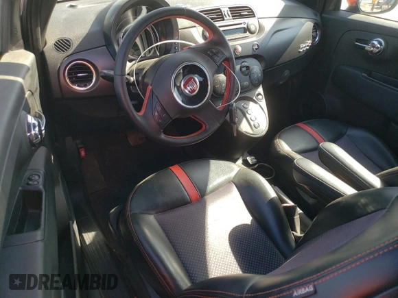 2015 FIAT 500e with VIN 3C3CFFGE8FT709825, listed as a Copart auction lot 57128465 with 38,608 mi miles and Clean title. Bid and sale history available at DreamBid. Image 8.