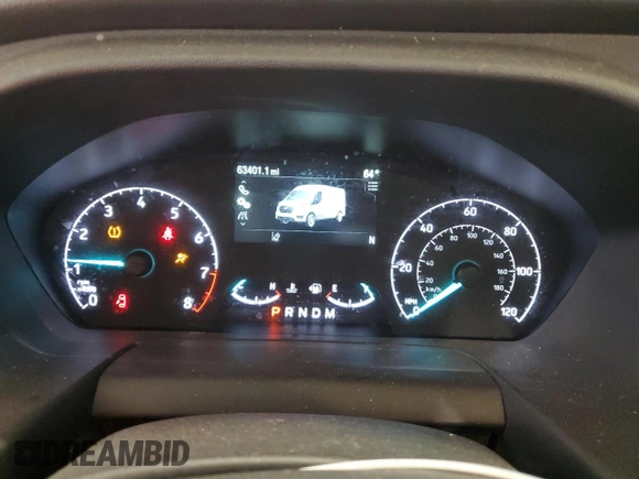 2021 Ford Transit Cargo with VIN 1FTBR1C82MKA10660, listed as a Copart auction lot 48245695 with 63,401 mi miles and Salvage Title. Bid and sale history available at DreamBid. Image 9.