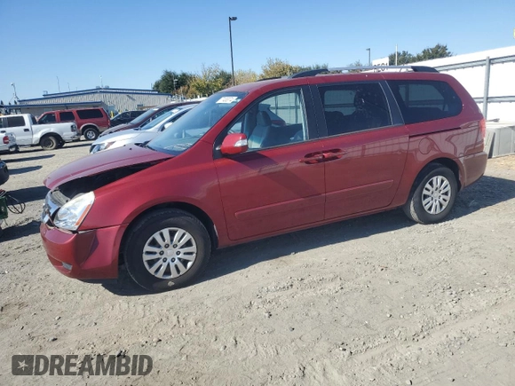 2012 Kia Sedona LX with VIN KNDMG4C79C6483194, listed as a Copart auction lot 77485374 with 110,831 mi miles and Salvage Title. Bid and sale history available at carsss.com. Image 1.