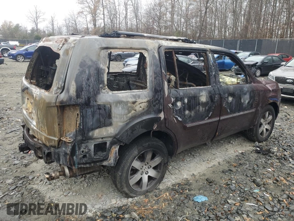 2013 Honda Pilot Touring with VIN 5FNYF4H92DB047890, listed as a Copart auction lot 84795324 with Not Provided miles and Non Repairable. Bid and sale history available at carsss.com. Image 3.