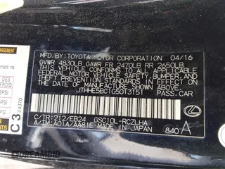 2016 Lexus RC 350 F Sport with VIN JTHHE5BC1G5013151, listed as a IAAI auction lot 42012688 with 142,153 mi miles and . Bid and sale history available at DreamBid. Image 9.