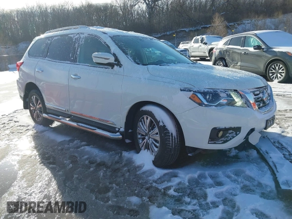 2017 Nissan Pathfinder SV z VIN 5N1DR2MM9HC673360, wystawiony jako IAAI lot #41834138 z przebiegiem 133 635 mil mil oraz . Historia ofert i sprzedaży dostępna na DreamBid. Obrazek 1.