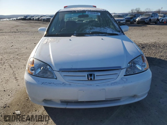 2002 Honda Civic LX with VIN 2HGES15572H586397, listed as a Copart auction lot 87985645 with 237,916 mi miles and Salvage Title. Bid and sale history available at DreamBid. Image 5.