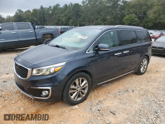 2016 Kia Sedona SX-L with VIN KNDME5C12G6118059, listed as a Copart auction lot 47723945 with 177,391 mi miles and Salvage Title. Bid and sale history available at carsss.com. Image 1.