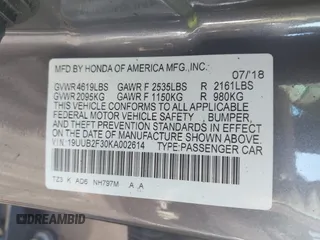 2019 Acura TLX with VIN 19UUB2F30KA002614, listed as a IAAI auction lot 41569334 with 96,320 mi miles and . Bid and sale history available at DreamBid. Image 9.