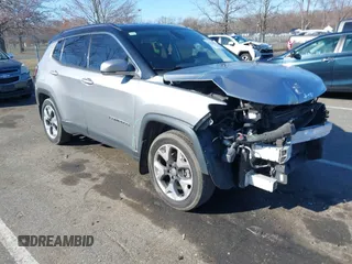 2018 Jeep Compass Limited with VIN 3C4NJCCB6JT489123, listed as a IAAI auction lot 41824477 with 101,291 mi miles and . Bid and sale history available at DreamBid. Image 1.
