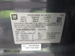 2016 Chevrolet Trax LS with VIN 3GNCJKSB3GL279615, listed as a IAAI auction lot 41776307 with 79,517 mi miles. Bid and sale history available at carsss.com. Image 9.