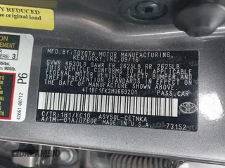 2017 Toyota Camry XLE with VIN 4T1BF1FK2HU669201, listed as a IAAI auction lot 41586166 with 158,552 mi miles. Bid and sale history available at carsss.com. Image 9.