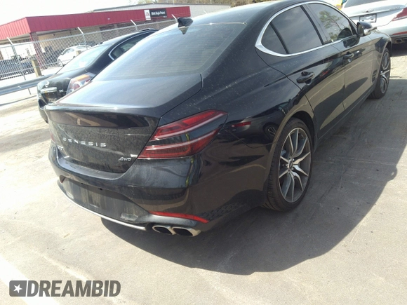 2023 Genesis G70 2.0T with VIN KMTG34TA5PU121225, listed as a IAAI auction lot 41918885 with 25,082 mi miles. Bid and sale history available at carsss.com. Image 4.