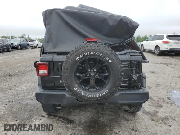 2021 Jeep Wrangler Unlimited Willys Sport with VIN 1C4HJXDN1MW679133, listed as a Copart auction lot 58345635 with 62,375 mi miles and Salvage title. Bid and sale history available at DreamBid. Image 6.