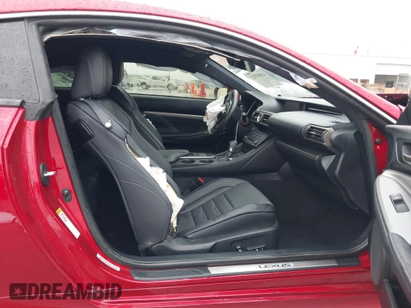 2016 Lexus RC 350 F Sport with VIN JTHHE5BCXG5013813, listed as a IAAI auction lot 41097722 with 52,996 mi miles and . Bid and sale history available at DreamBid. Image 5.