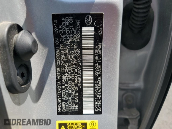 2015 Lexus ES 330 с VIN JTHBK1GG9F2160949, выставлен на аукционе Copart как лот 60164425 с пробегом 179 096 миль миль и Списание • Salvage title. История ставок и продаж доступна на DreamBid. Изображение 12.