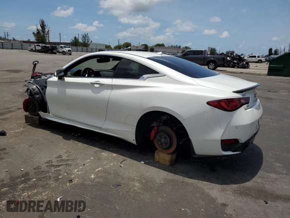 2021 Infiniti Q60 Red Sport 400 with VIN JN1FV7LL1MM560170, listed as a Copart auction lot 58329605 with 35,742 mi miles and Non repairable. Bid and sale history available at DreamBid. Image 2.