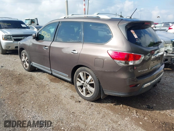 2015 Nissan Pathfinder Platinum with VIN 5N1AR2MM4FC603779, listed as a IAAI auction lot 42731531 with 103,385 mi miles and . Bid and sale history available at DreamBid. Image 3.