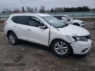 2015 Nissan Rogue SV with VIN 5N1AT2MVXFC805004, listed as a Copart auction lot 51209135 with 125,639 mi miles and Salvage Title. Bid and sale history available at DreamBid. Image 4.