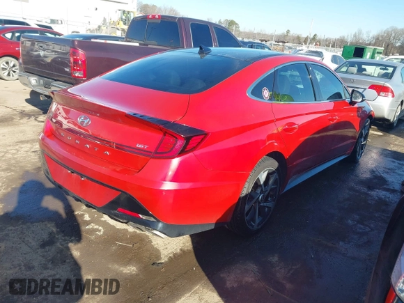 2021 Hyundai Sonata SEL Plus with VIN 5NPEJ4J22MH098175, listed as a IAAI auction lot 41379948 with 78,519 mi miles and . Bid and sale history available at DreamBid. Image 4.
