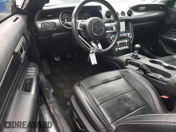 2021 Ford Mustang GT Premium with VIN 1FATP8FF1M5103901, listed as a Copart auction lot 56490485 with 46,584 mi miles and Salvage title. Bid and sale history available at DreamBid. Image 8.