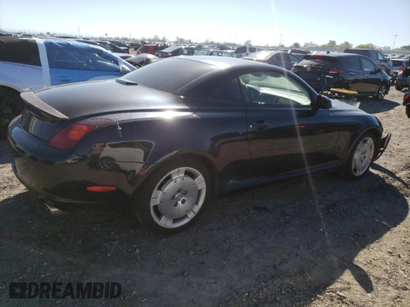 2002 Lexus SC 430 with VIN JTHFN48Y320007247, listed as a Copart auction lot 50337535 with 191,283 mi miles and Salvage title. Bid and sale history available at DreamBid. Image 3.