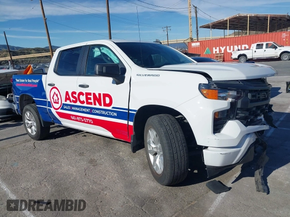 2024 Chevrolet Silverado 1500 Custom with VIN 1GCPABEK2RZ137144, listed as a IAAI auction lot 41868390 with 16,536 mi miles and . Bid and sale history available at DreamBid. Image 1.