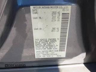 2014 Nissan Altima SV with VIN 1N4AL3AP2EN387708, listed as a IAAI auction lot 40797951 with 277,005 mi miles and . Bid and sale history available at carsss.com. Image 9.