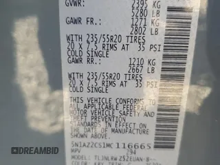 2021 Nissan Murano SL with VIN 5N1AZ2CS1MC116665, listed as a Copart auction lot 89251285 with 74,249 mi miles and Salvage Title. Bid and sale history available at DreamBid. Image 15.