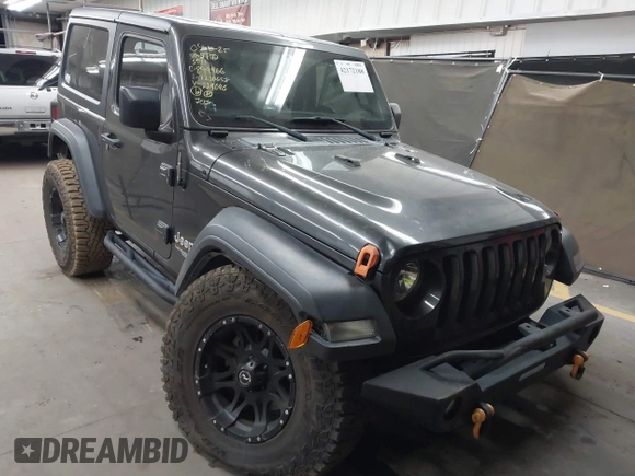 2020 Jeep Wrangler Sport S with VIN 1C4GJXAN4LW229040, listed as a IAAI auction lot 42172180 with 58,701 mi miles and . Bid and sale history available at DreamBid. Image 1.