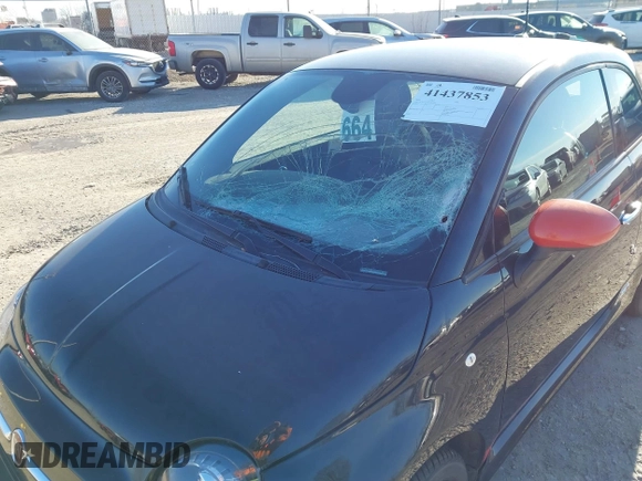 2013 FIAT 500e with VIN 3C3CFFGE9DT663239, listed as a IAAI auction lot 41437853 with 1 mi miles. Bid and sale history available at carsss.com. Image 6.