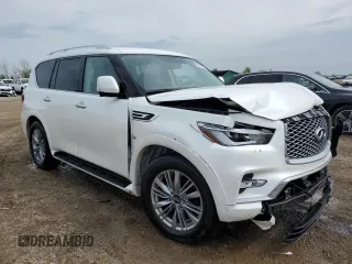 2019 Infiniti QX80 Luxe z VIN JN8AZ2NEXK9235292, wystawiony jako Copart lot #55611985 z przebiegiem 61 988 mil mil oraz Szkoda całkowita • Salvage title. Historia ofert i sprzedaży dostępna na DreamBid. Obrazek 4.