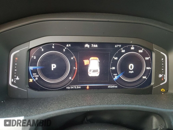 2022 Volkswagen Atlas SE with VIN 1V2JC2CA0NC224224, listed as a Copart auction lot 74612554 with 49,249 mi miles and Salvage title. Bid and sale history available at DreamBid. Image 9.