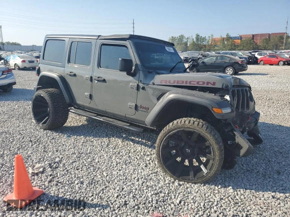 2018 Jeep Wrangler Unlimited Rubicon with VIN 1C4HJXFN9JW315938, listed as a Copart auction lot 86741084 with 83,965 mi miles and Salvage title. Bid and sale history available at DreamBid. Image 4.