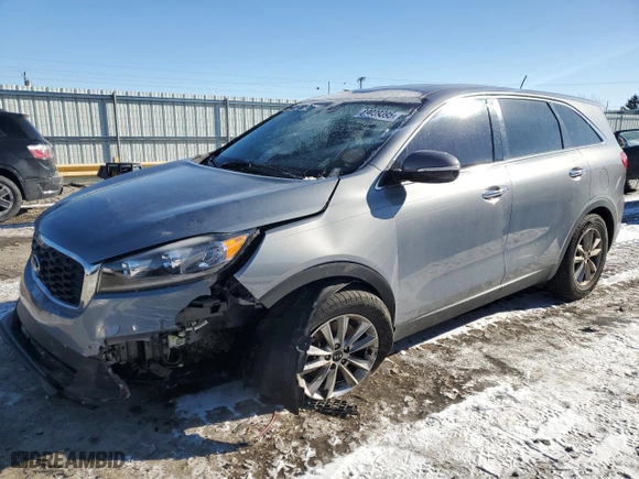 2019 Kia Sorento L with VIN 5XYPG4A33KG596373, listed as a Copart auction lot 89039395 with 96,420 mi miles and Salvage Title. Bid and sale history available at carsss.com. Image 1.