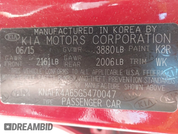 2016 Kia Forte LX z VIN KNAFK4A65G5470047, wystawiony jako IAAI lot #42108081 z przebiegiem 54 870 mil mil oraz . Historia ofert i sprzedaży dostępna na DreamBid. Obrazek 9.