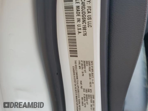 2022 Dodge Durango GT Plus with VIN 1C4RDJDG6NC198176, listed as a Copart auction lot 61407515 with 24,440 mi miles and Salvage title. Bid and sale history available at DreamBid. Image 13.
