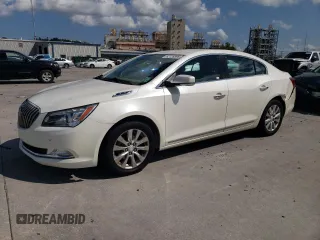 2014 Buick LaCrosse Leather with VIN 1G4GB5GR0EF136722, listed as a Copart auction lot 62128595 with 112,504 mi miles and Salvage title. Bid and sale history available at DreamBid. Image 1.
